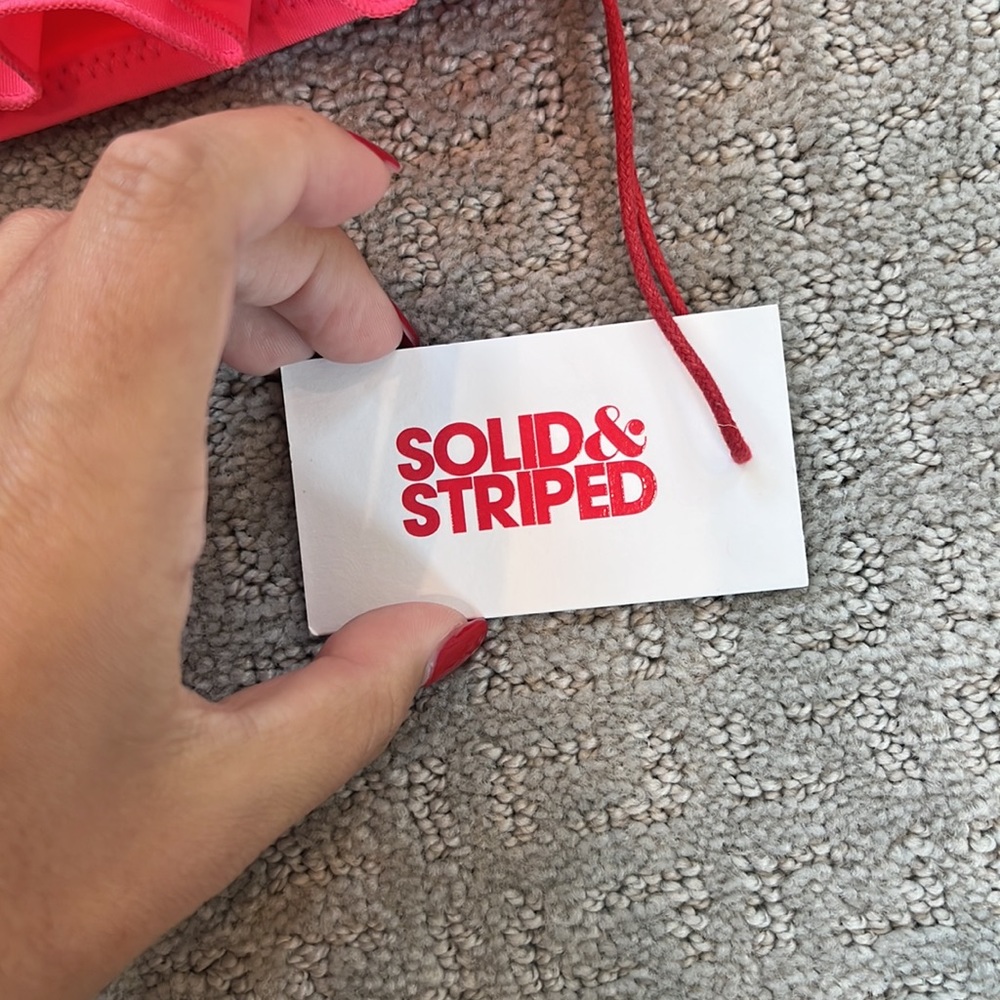 Solid And Striped Bikini Top - image 2